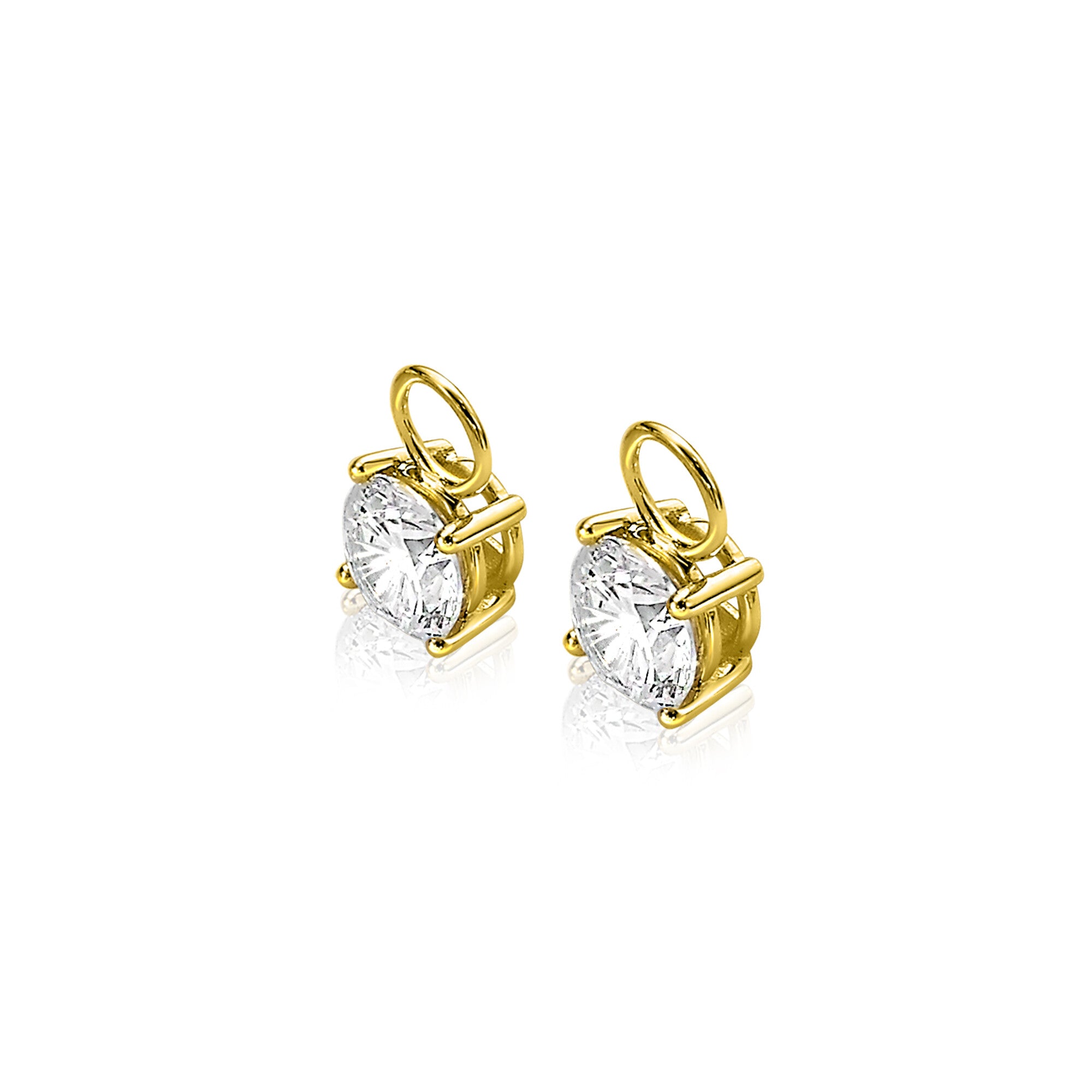 ZINZI 14K Gouden Oorbedels met Witte Zirkonia ZGCH143