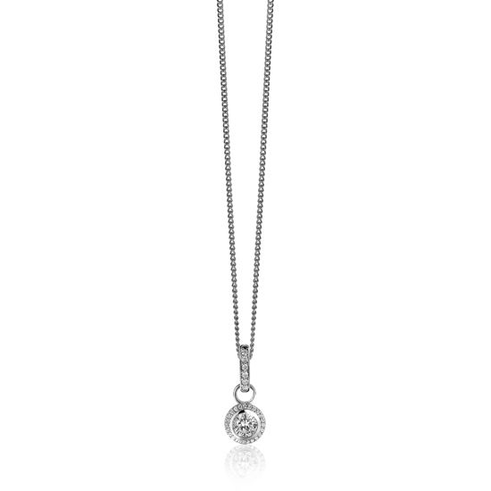 ZINZI Zilveren Hanger met Witte Zirkonia - ZIH2CH