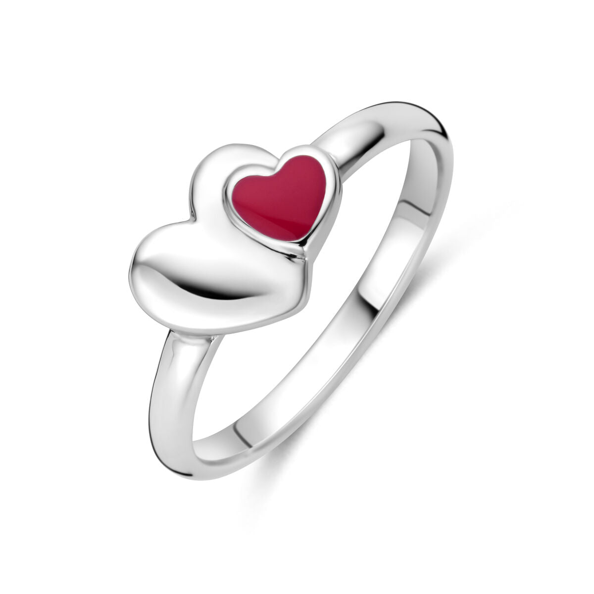 Fantasy Collection Ring emaille hartje zilver