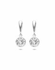 Zilveren gerhodineerde oorhangers zirkonia 18 mm - 1341724