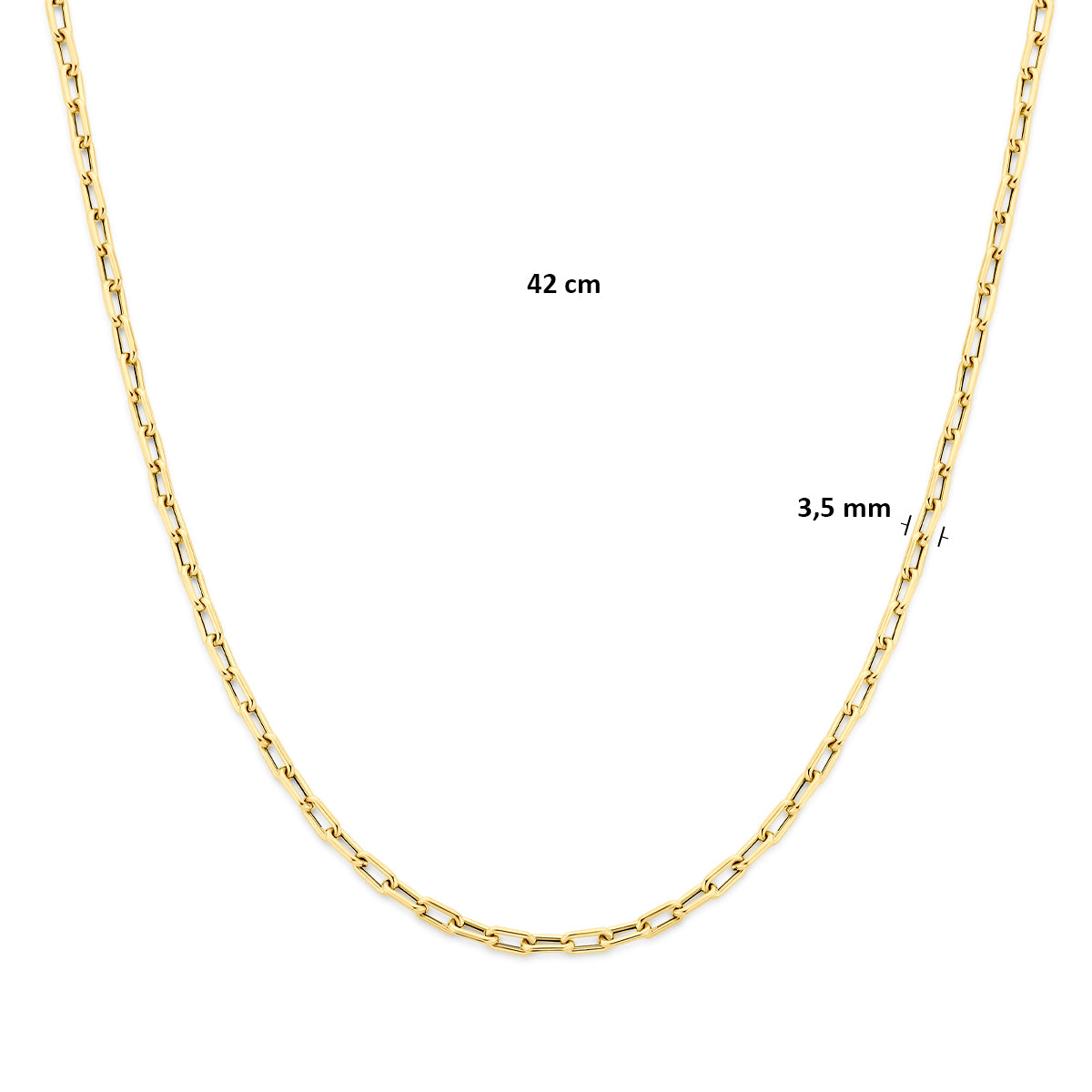 Collier 3,5 mm 9K geelgoud 42 cm