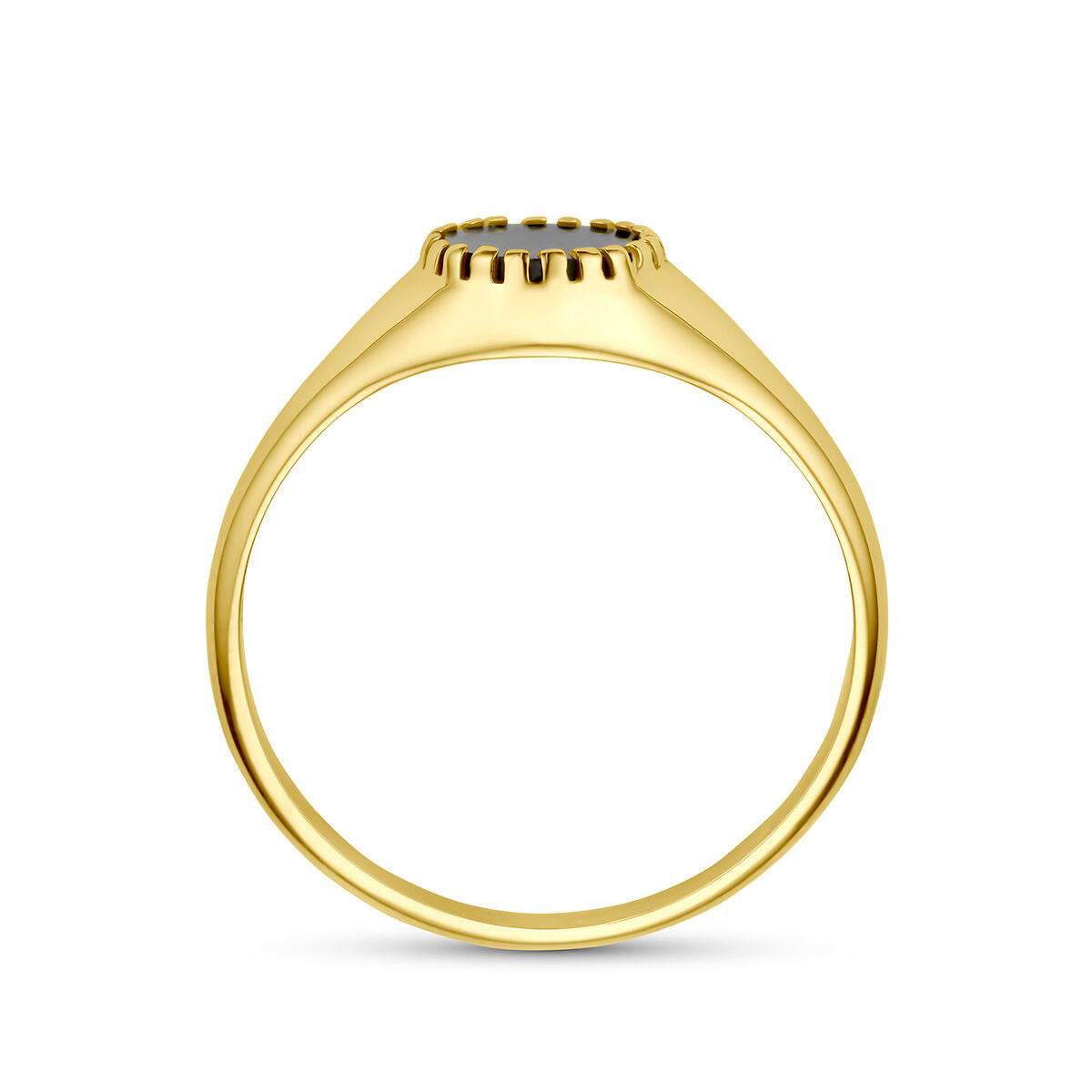 Ring onyx 9K geelgoud briljant