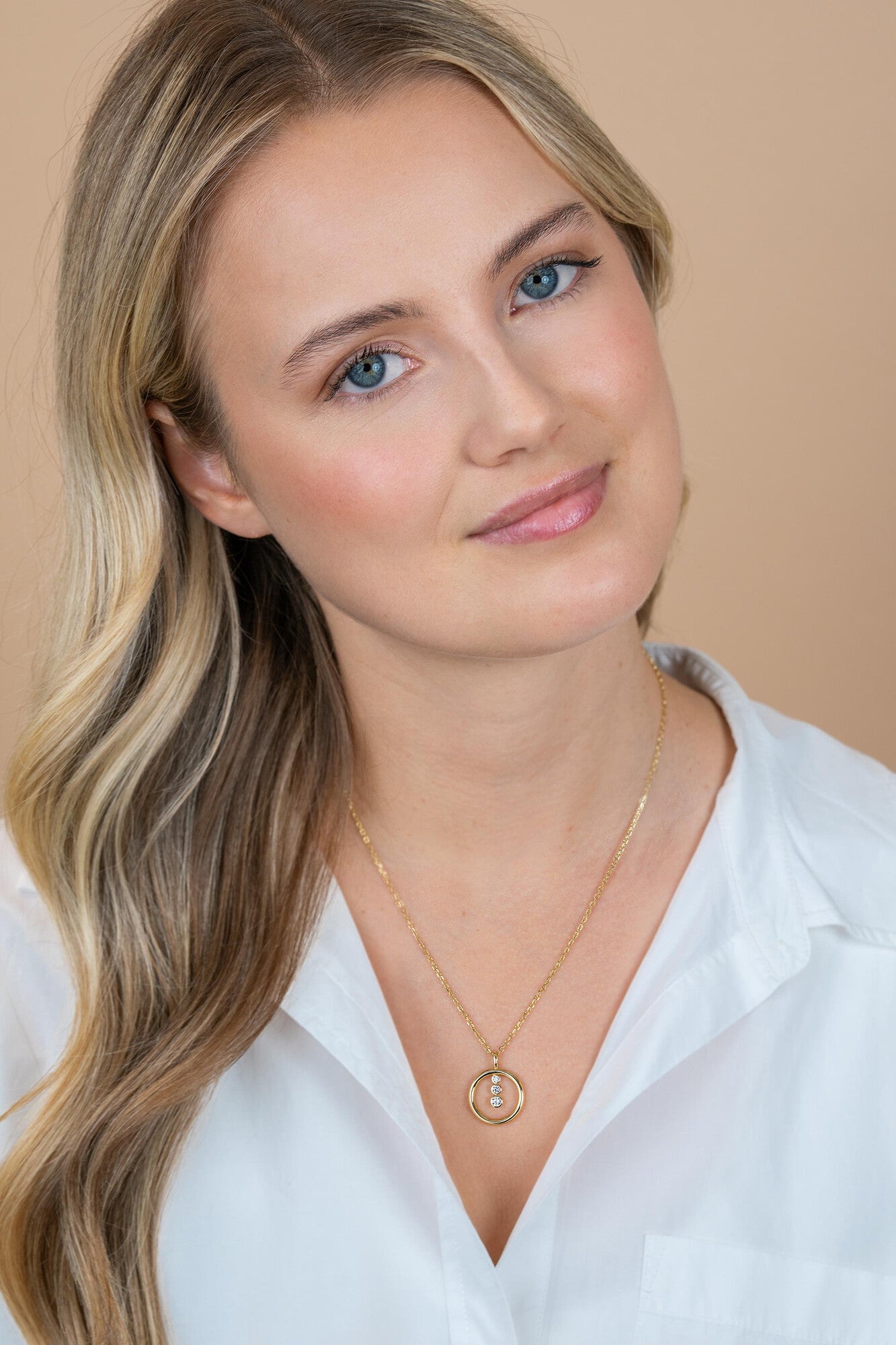 ZINZI Verguld Zilveren Ketting met Witte Zirkonia ZIC2820Y