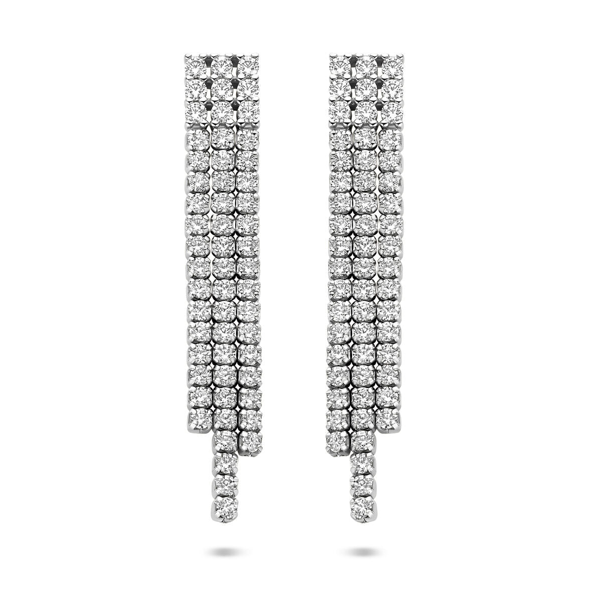 Zilveren gerhodineerde oorhangers zirkonia 36 mm - 1341944