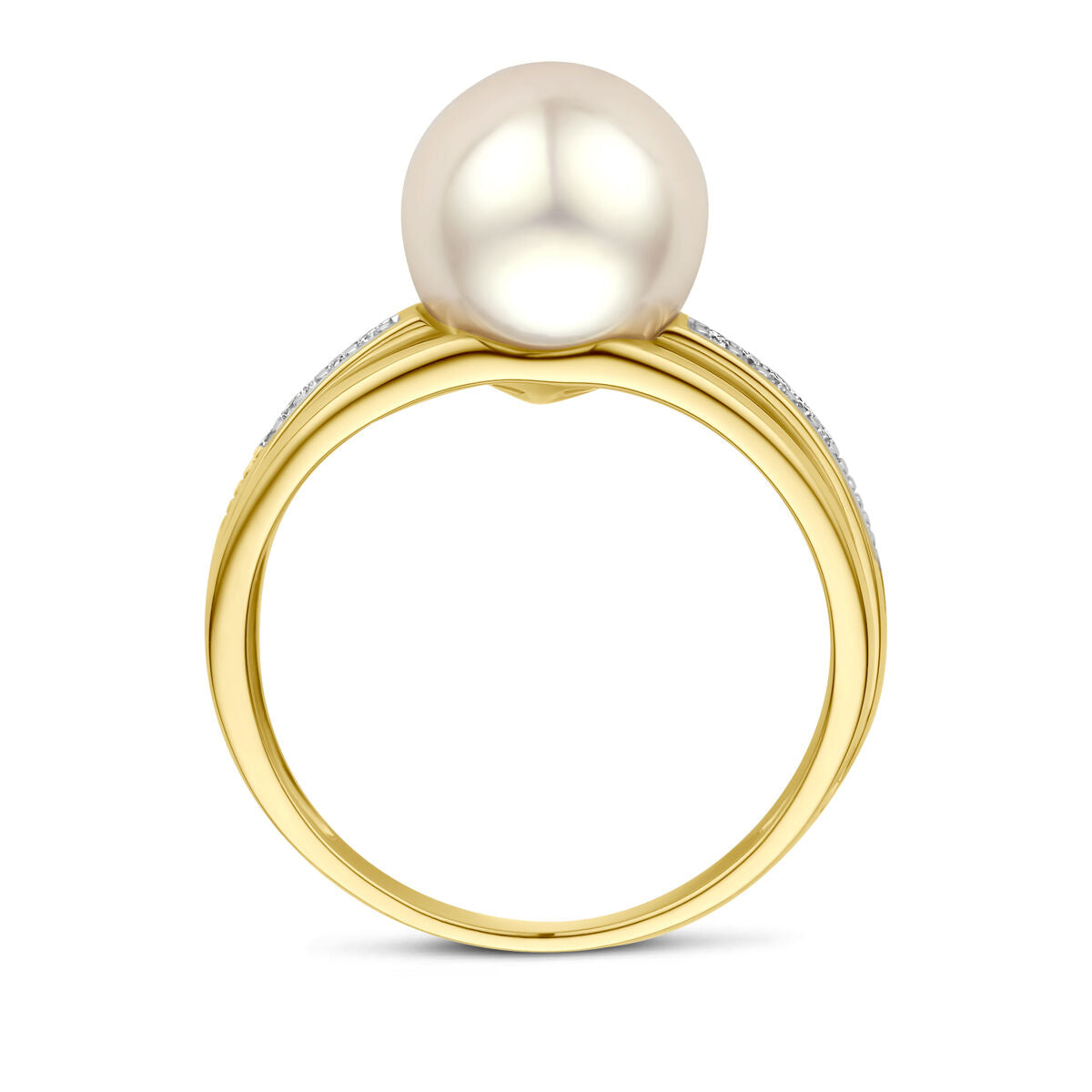 Ring parel en diamant 0.05ct h si 14K geelgoud
