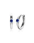 Zinzi oorringen SEPTEMBER zilver met geboortesteen blauw saffier zirkonia 13mm ZICRZ-SEP - PansiteNederland.nl