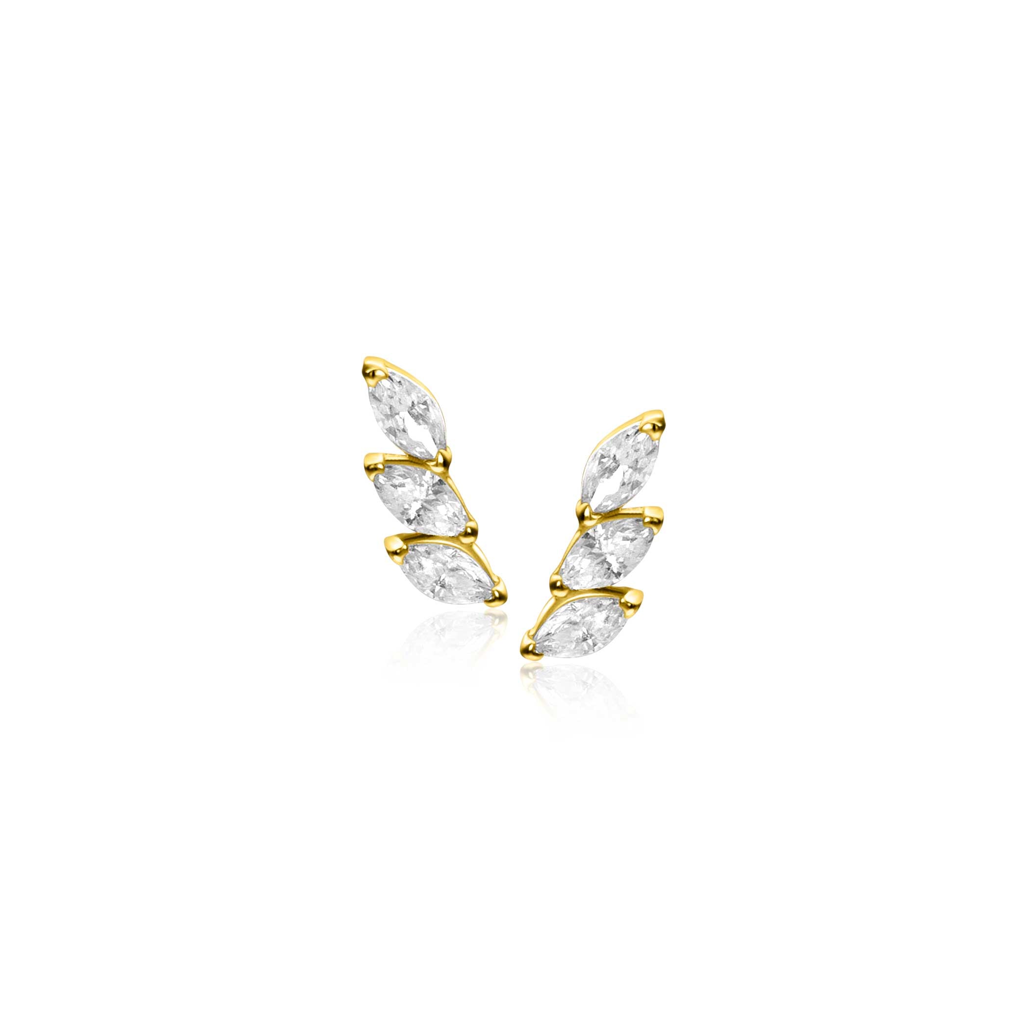 ZINZI 14K Gouden Oorknoppen met Witte Zirkonia ZGO518 oorbellen