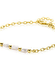 ZINZI gold plated zilveren schakelarmband met drie witte natuurlijk gevormde zoetwaterparels in het midden 17-19cm ZIA2643 - PansiteNederland.nl