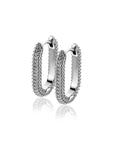 Zinzi 20mm zilveren oorringen in ovale vorm met bolletjes structuur en luxe klapsluiting ZIO2694 - PansiteNederland.nl