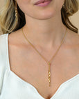 ZINZI Gold Plated Zilveren Venetiaanse Ketting met Druppel Hanger en Zirkonia 45-48cm ZIC2710G