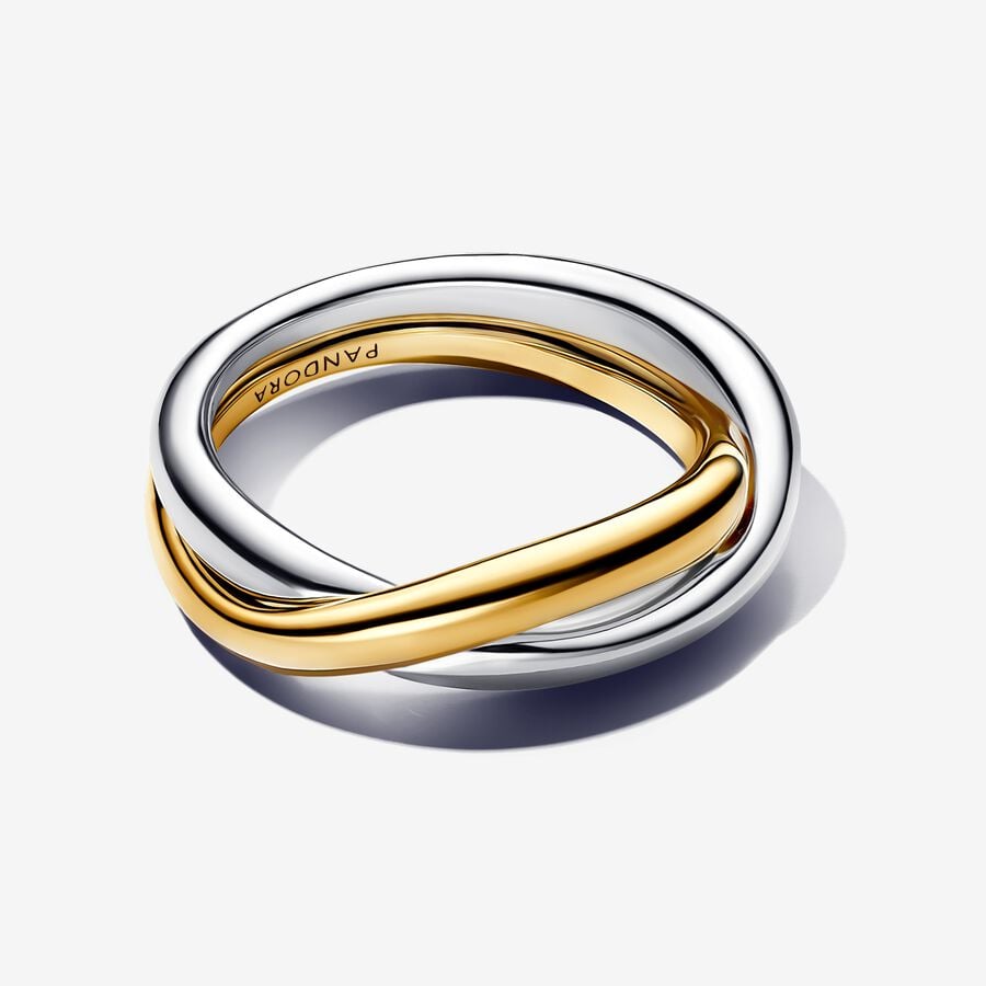 Pandora Tweekleurige Verstrengelde Banden Ring bicolor zilver en goudverguld - 163262C00
