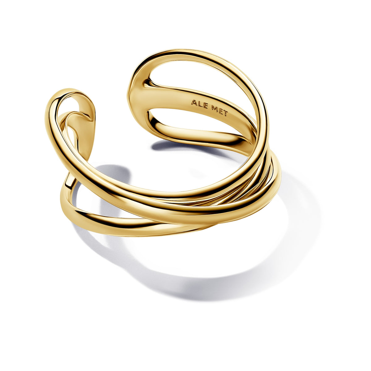 Pandora Organisch Gevormde Drievoudige Band Open Ring goudverguld 163284C00