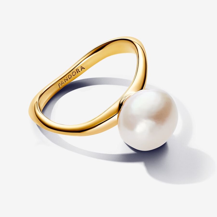 Pandora Barok Behandelde Gecultiveerde Zoetwaterparel Ring goudverguld - 163293C01