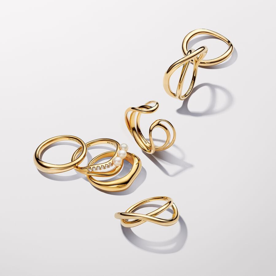 Pandora Organisch Gevormde Infinity Ring goudverguld - 163318C00