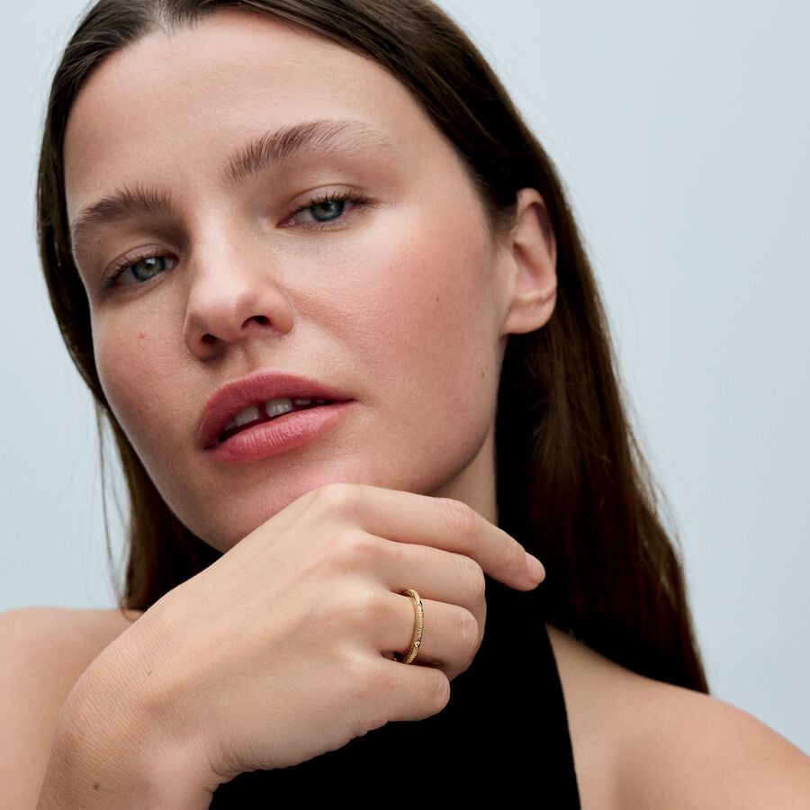 Pandora ME Textuur & Stenen Ring goudverguld - 163322C01
