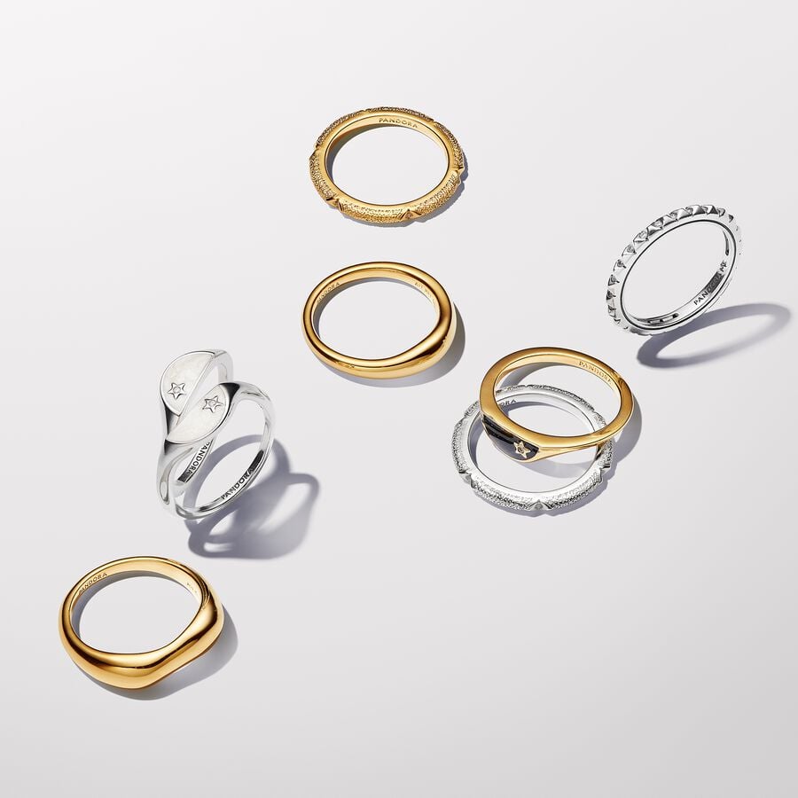 Pandora ME Halve Emaille Zegelring goudverguld - 163325C01