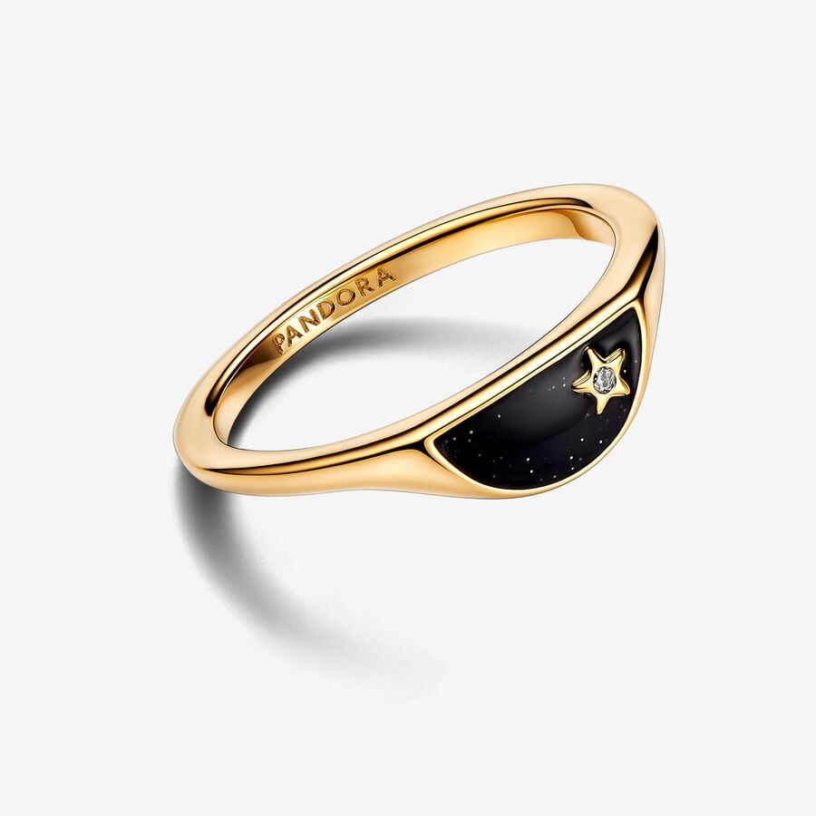 Pandora ME Halve Emaille Zegelring goudverguld - 163325C01