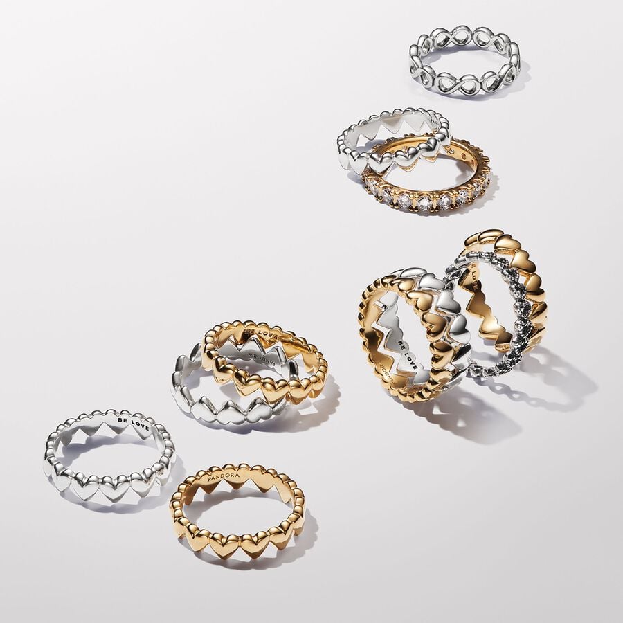 Pandora Rij Harten Ring goudverguld - 163427C00