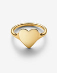 Pandora vergulde ring met graveerbaar hart