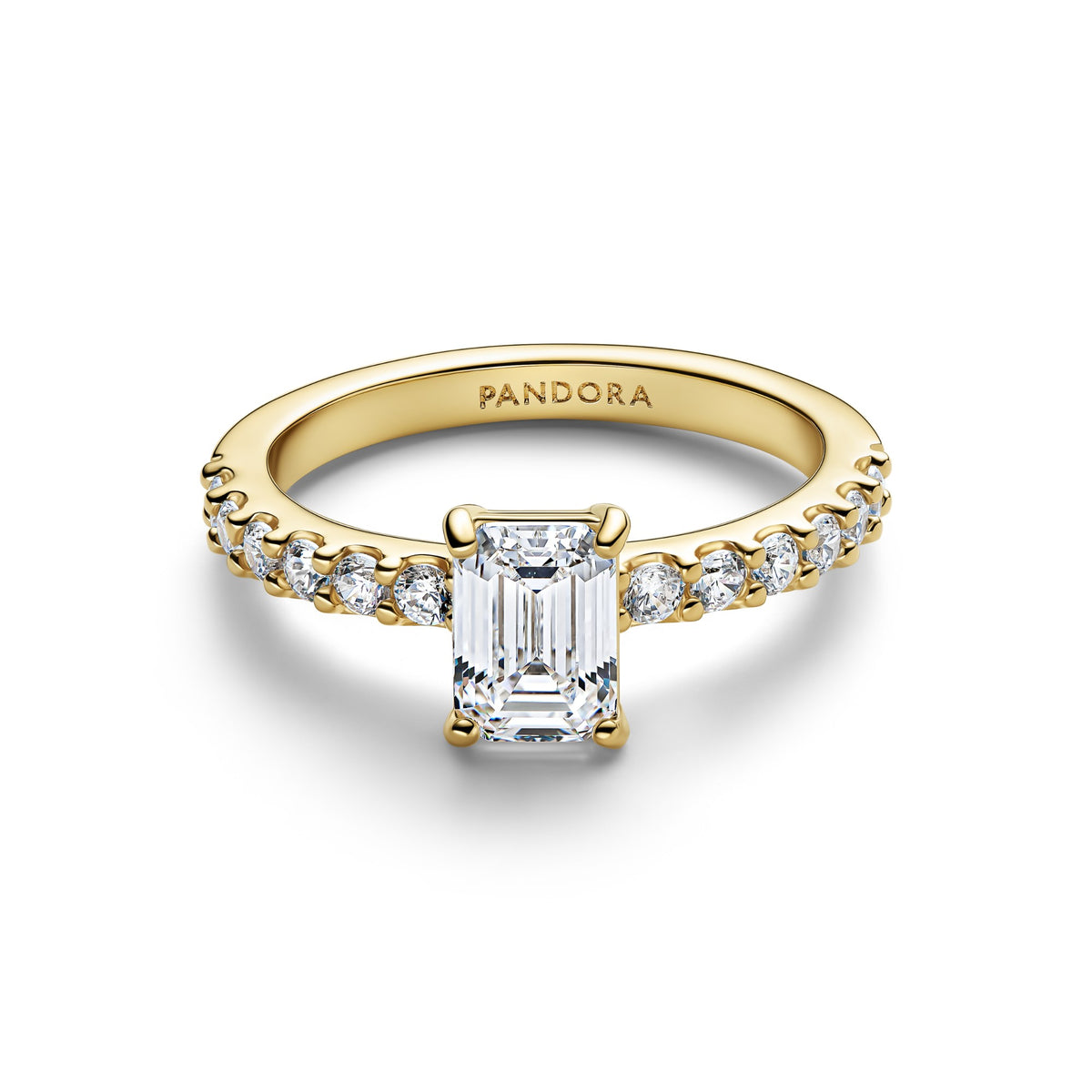 Pandora Rectangular Sparkling Halo Ring goudverguld 164506C01