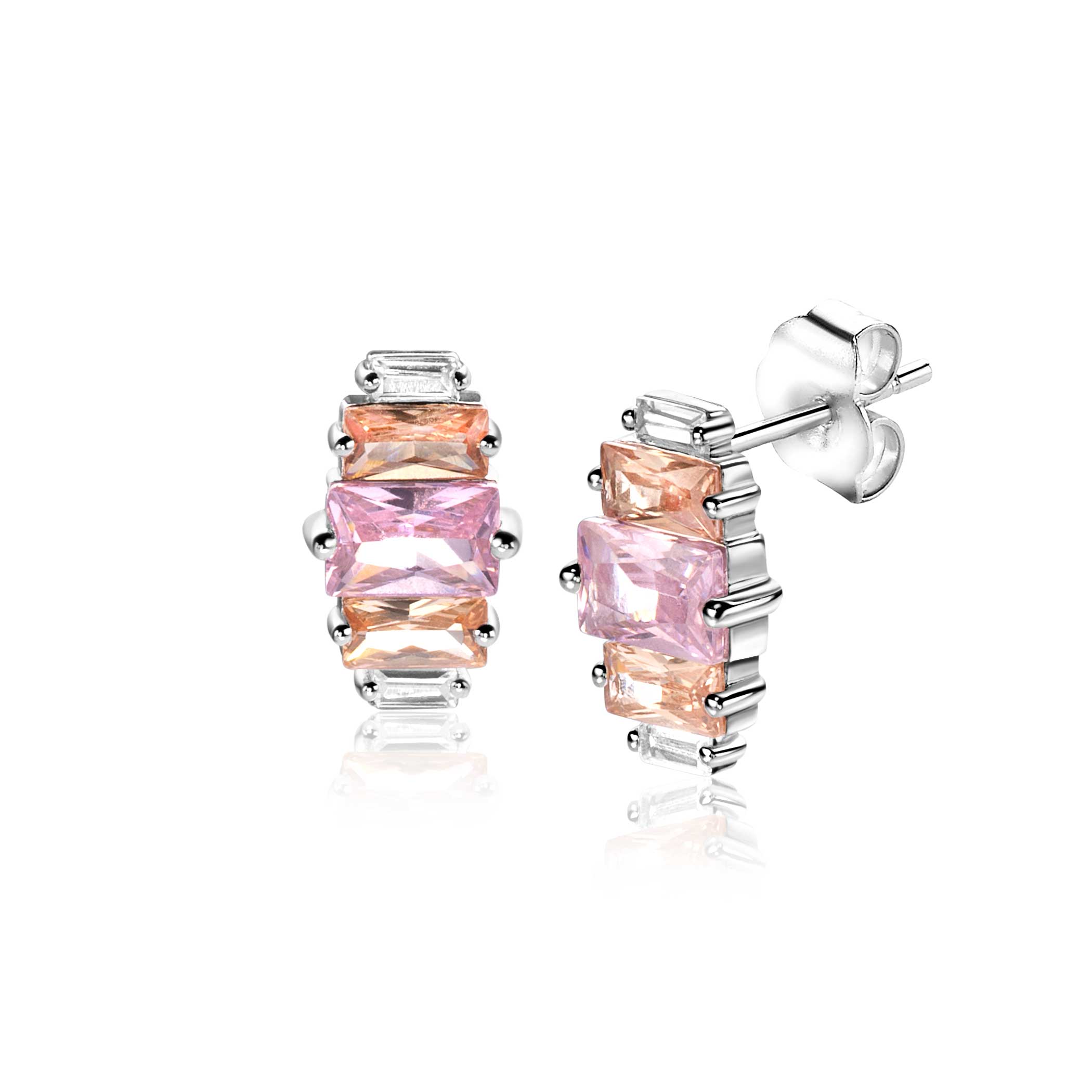 ZINZI Zilveren Oorbellen 13mm wit - ZIO2490