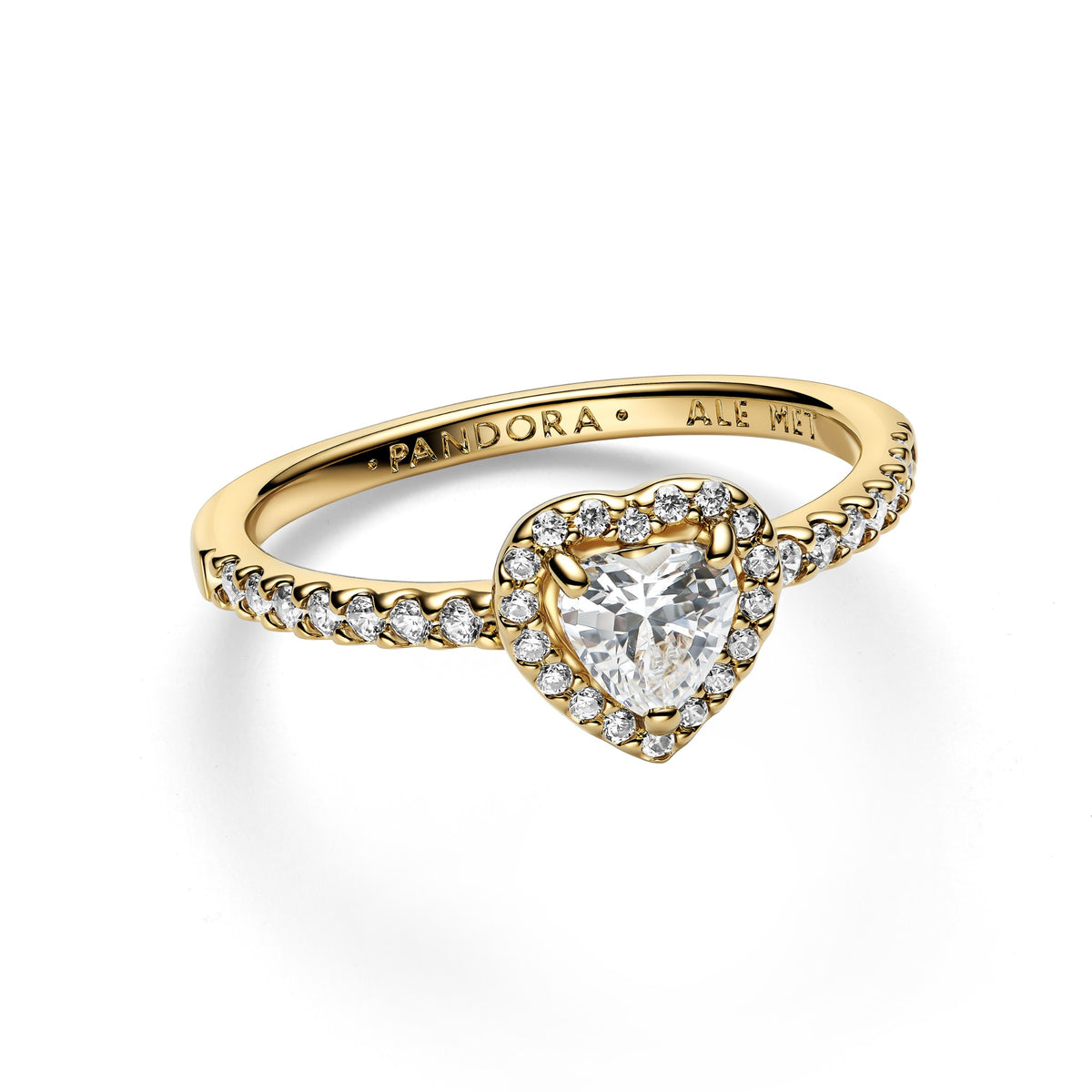 Pandora Verhoogd Hart Ring Klassiek goudverguld 168421C01