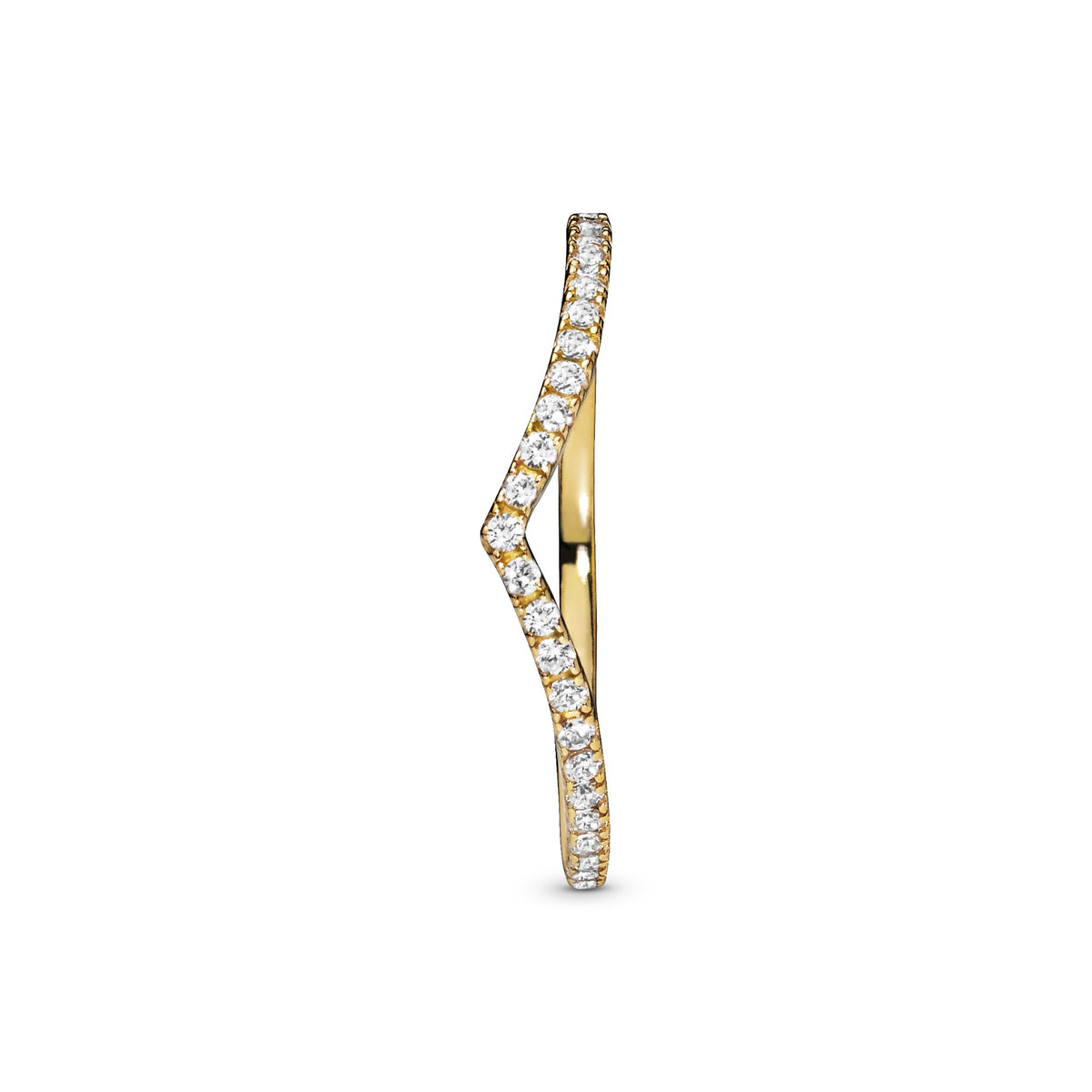 Pandora Sprankelende Wishbone Ring goudverguld 168758C01