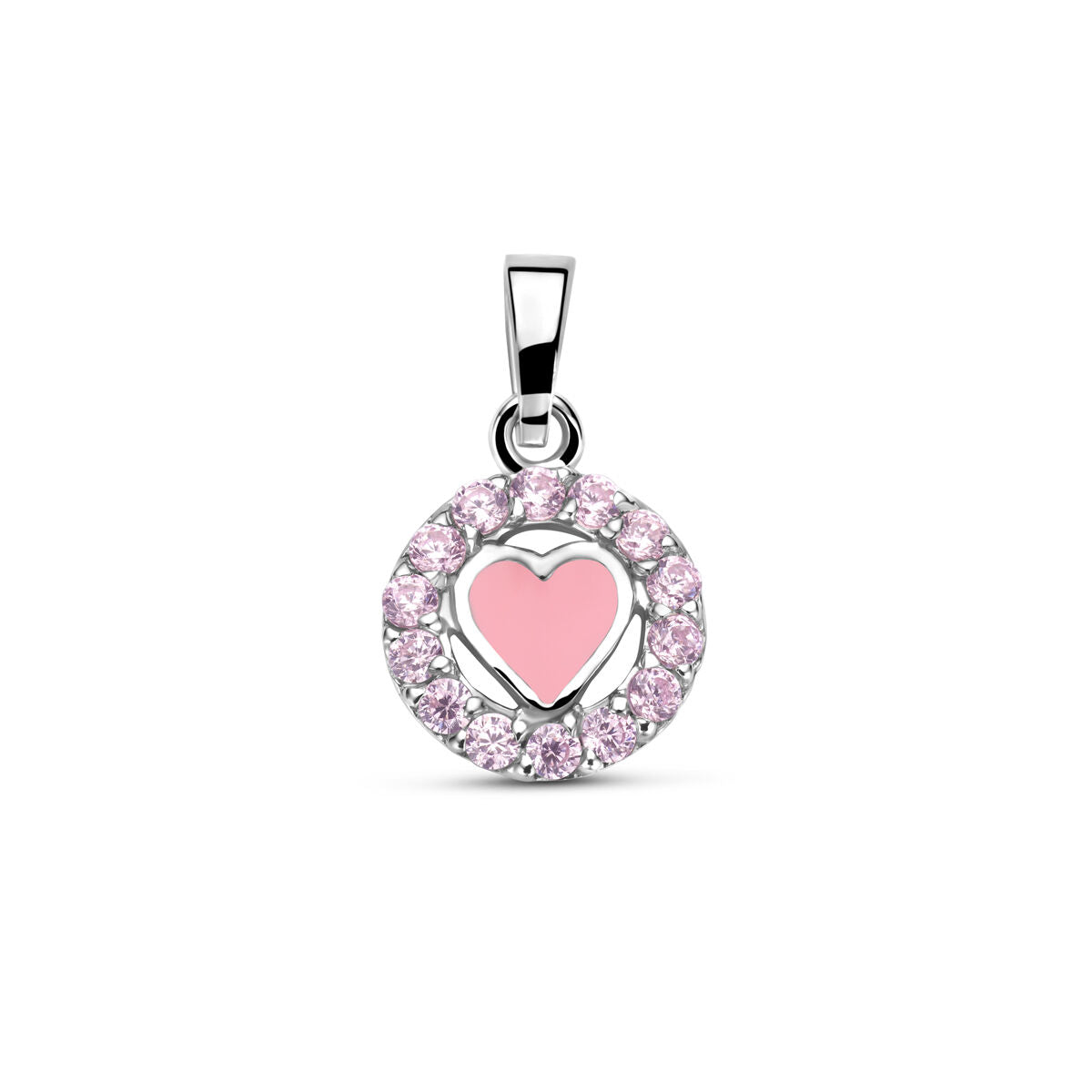 Fantasy Collection Hanger emaille hart zirkonia 15 mm zilver