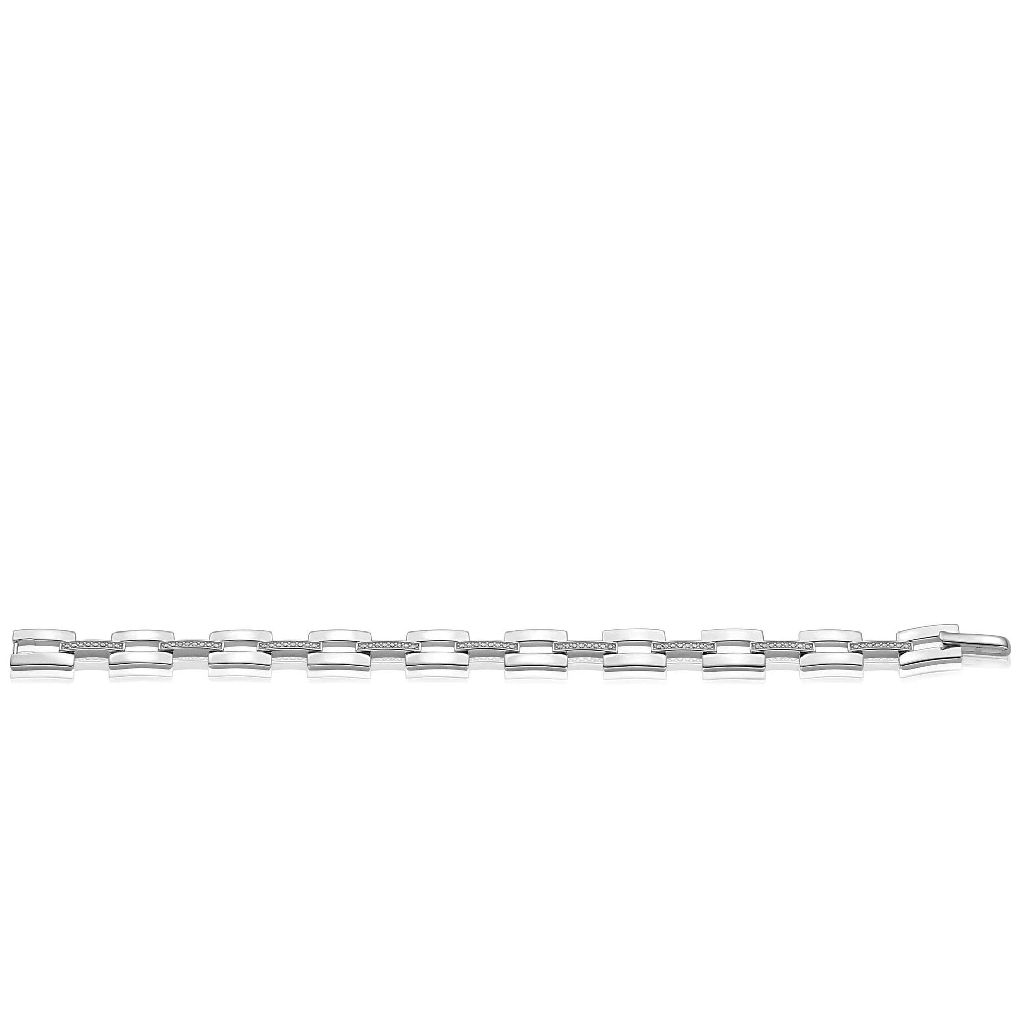 ZINZI Zilveren Armband MVA27 19 cm wit