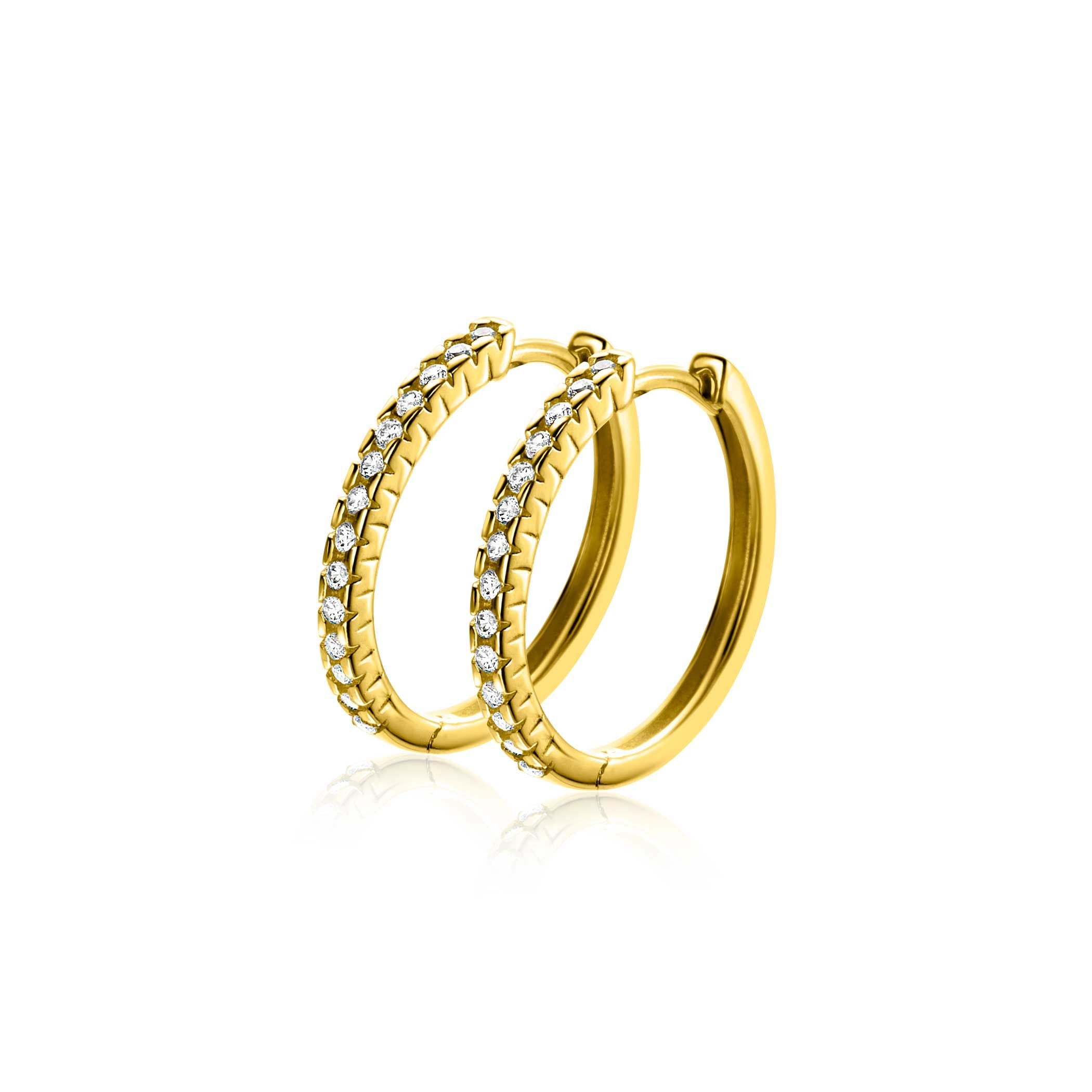 ZINZI 14K Gouden Oorbellen met Witte Zirkonia ZGO506