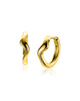 Zinzi 15mm gold plated zilveren oorringen organisch gevormd met luxe klapsluiting ZIO2627G - PansiteNederland.nl