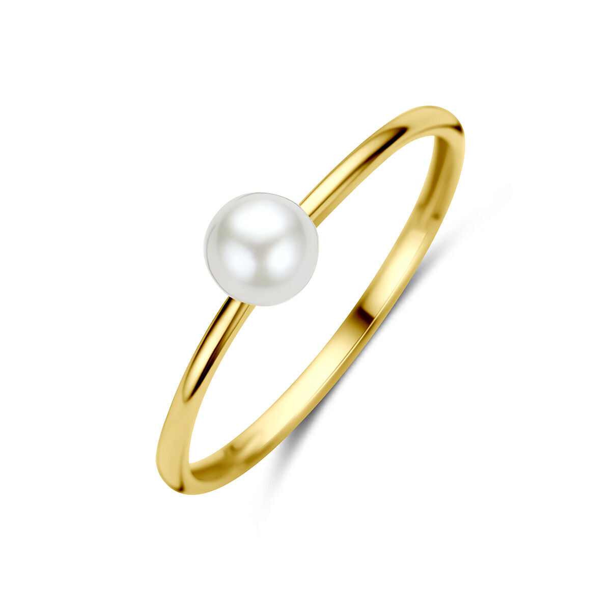 Ring parel 14K geelgoud wit