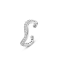 Zilveren gerhodineerde ear cuff zirkonia 12 mm - 1342143