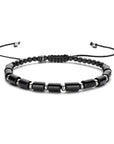 Zilver Gerhodineerd Met Rubber/Nylon/Leer Armband Onyx 19 - 30 Cm 1800995 - PansiteNederland.nl