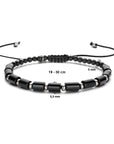 Zilver Gerhodineerd Met Rubber/Nylon/Leer Armband Onyx 19 - 30 Cm 1800995 - PansiteNederland.nl