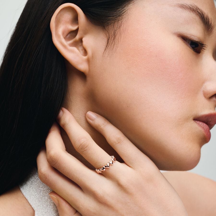 Pandora Rij Harten Ring roségoudverguld - 183427C00