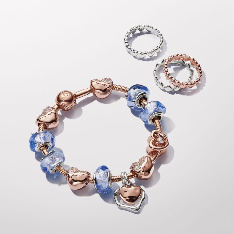 Pandora Rij Harten Ring roségoudverguld - 183427C00