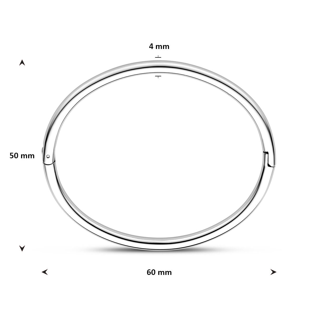 Fantasy Collection Bangle scharnier ronde buis 4 mm 60 mm edelstaal
