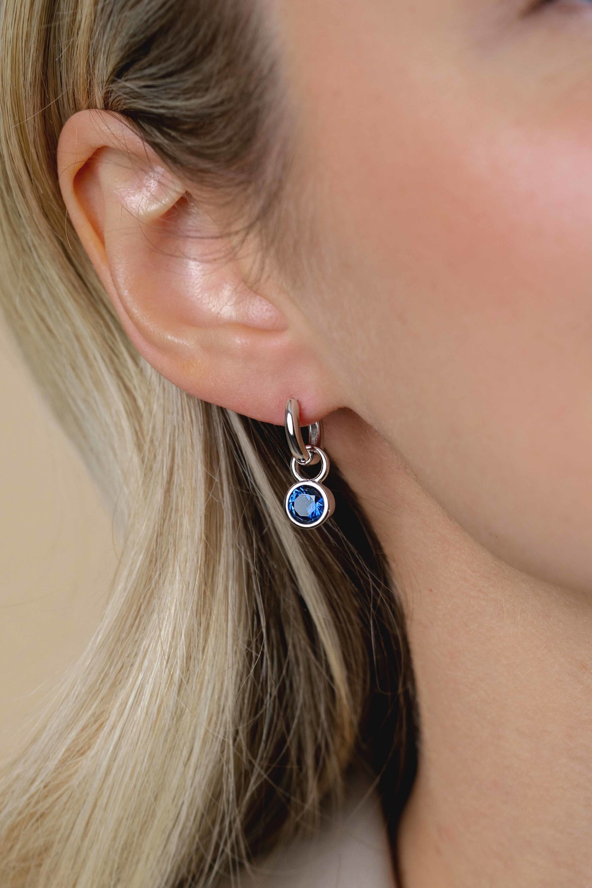 ZINZI Zilveren Oorbedels met Blauwe Zirkonia ZICH1486DB
