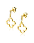 ZINZI gold plated zilveren oorstekers open klaver 20mm ZIO2743 - PansiteNederland.nl