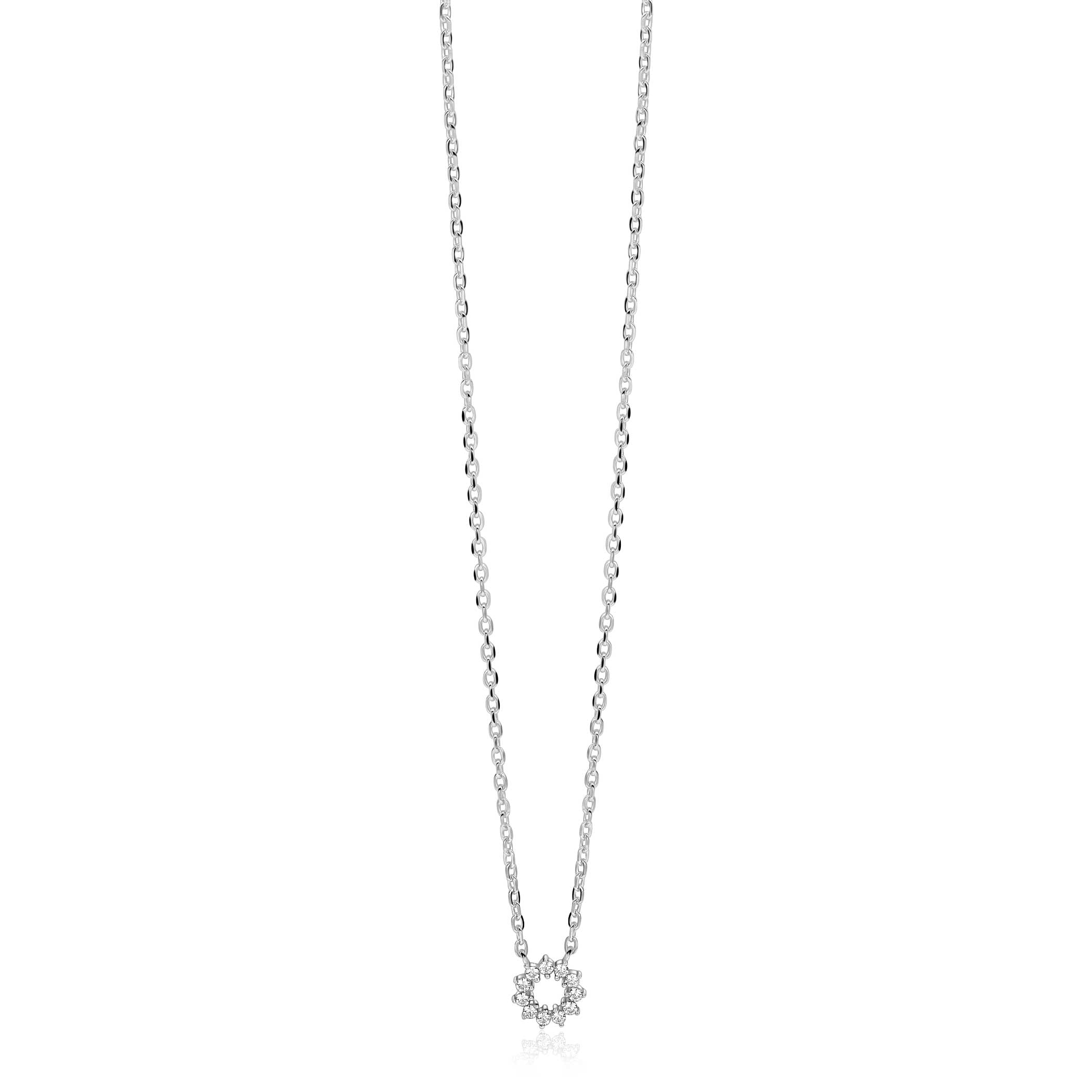 ZINZI Zilveren Ketting met Witte Zirkonia - ZIC2870