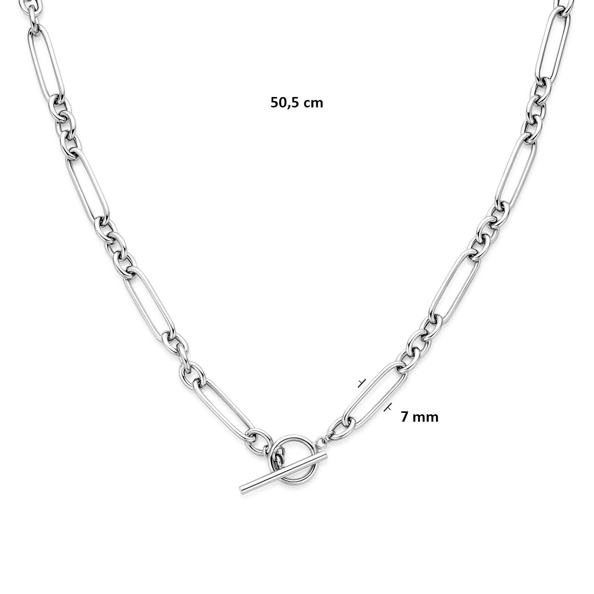 Fantasy Collection Collier kapittelslot 7 mm 50,5 cm zilver gerhodineerd