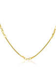 ZINZI Gold Plated Zilveren Popcorn Schakelketting met Paperclip Accenten 45-48cm ZIC2709G