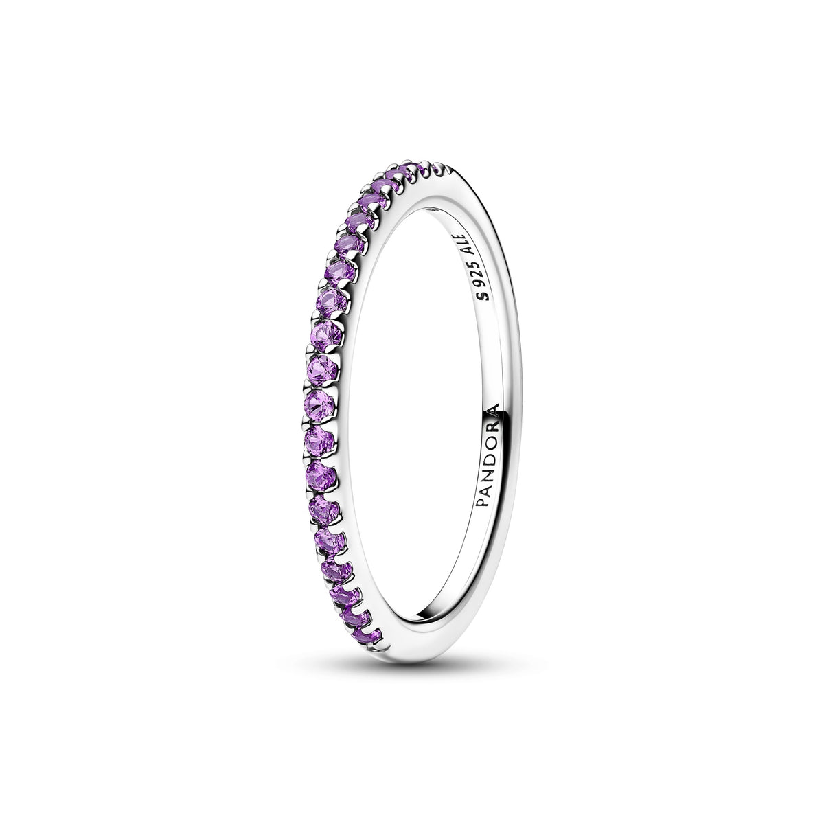 Pandora Sprankelende Paarse Half-Eternity Ring zilver
