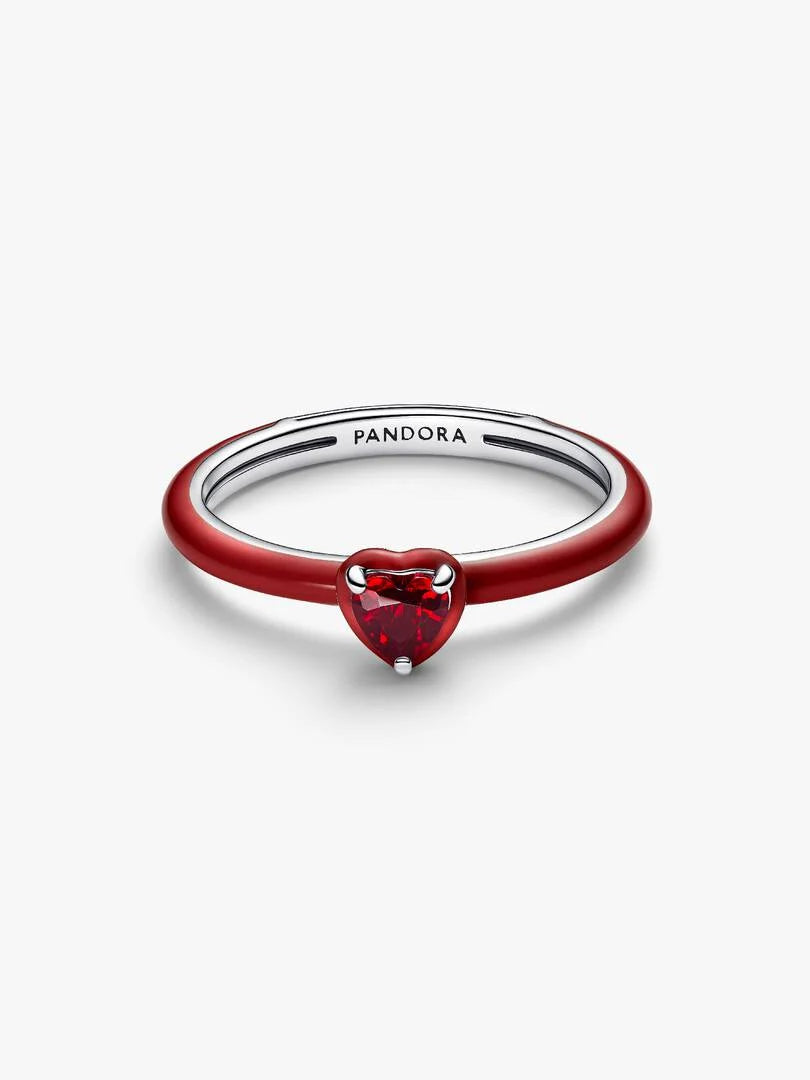Pandora Rode Hart Chakra Ring zilver - 193088C05