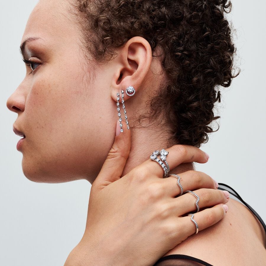Pandora Sprankelende Overlappende Bandring zilver - 193149C01