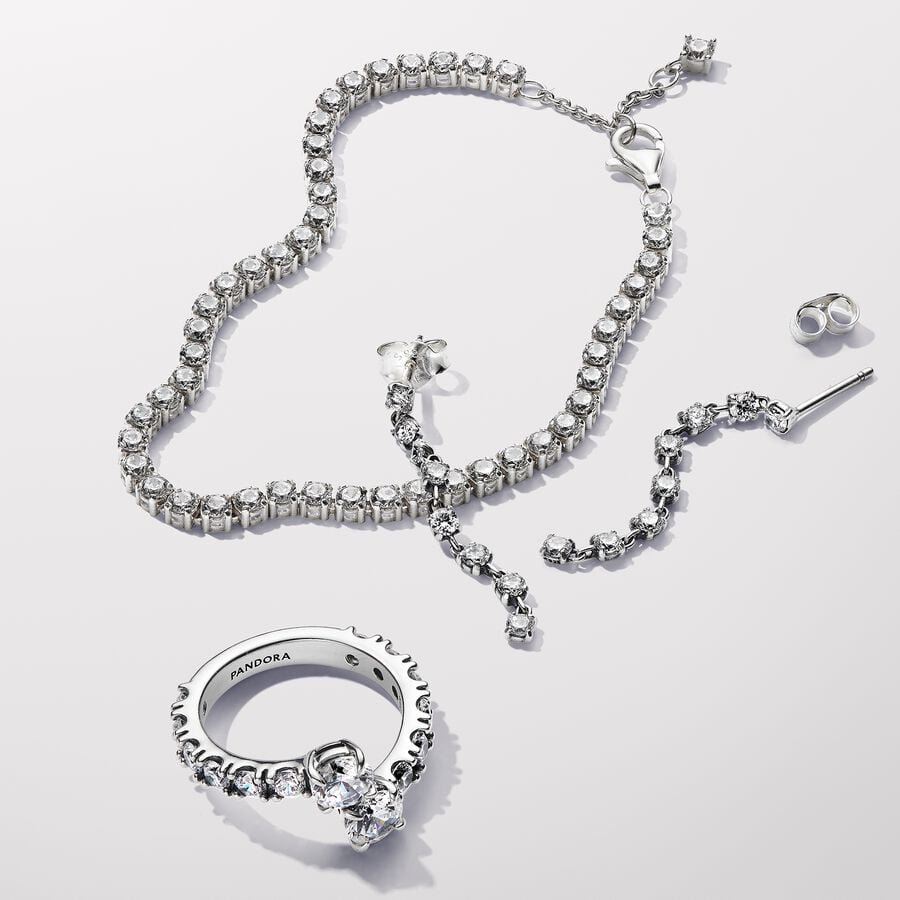 Pandora Sprankelende Overlappende Bandring zilver - 193149C01