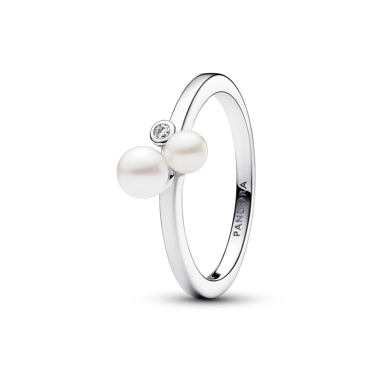 Pandora Ring met Twee Behandelde Gecultiveerde Zoetwaterparels zilver