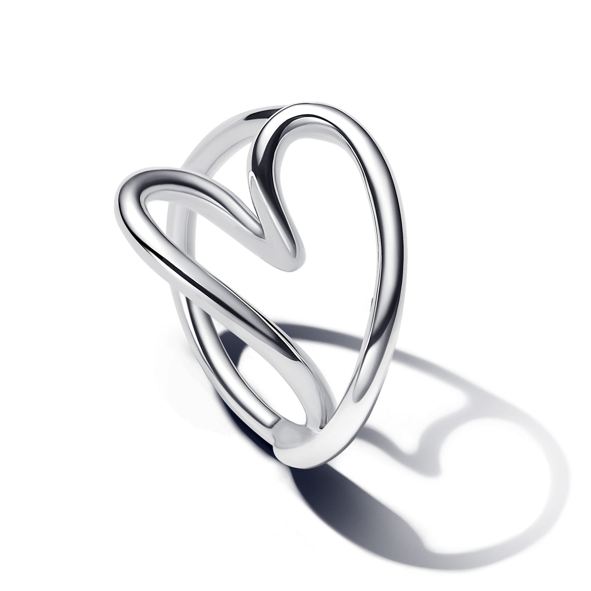 Pandora Organisch Gevormde Hart Ring zilver