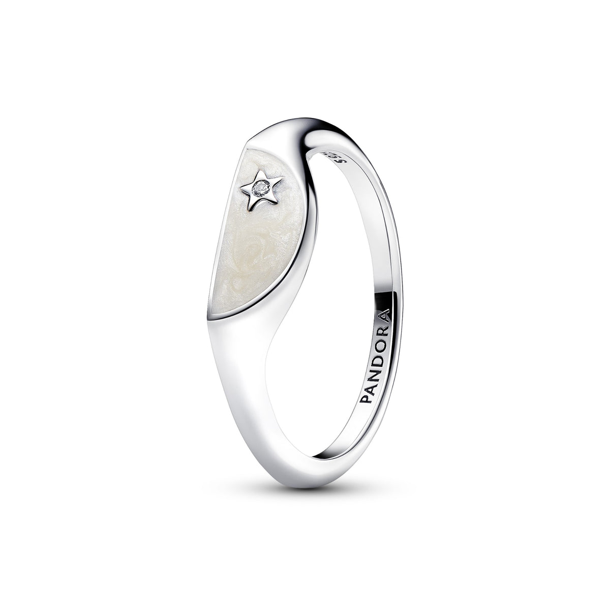 Pandora ME Halve Emaille Zegelring zilver